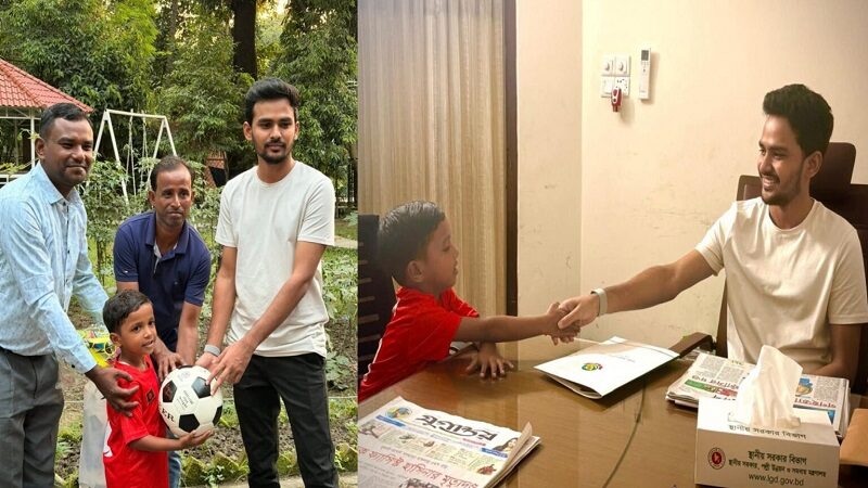 যুব ও ক্রীড়া উপদেষ্টার সাথে চাঁদপুরের ‘মেসি খ্যাত’ সোহানের সাক্ষাৎ