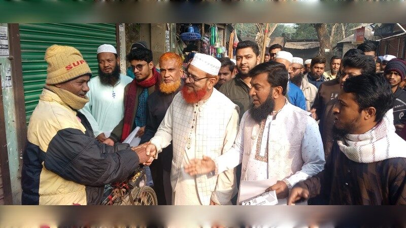 বিষ্ণুপুর ইউনিয়নে দাঁড়িপাল্লা প্রতীকে ১০ দলীয় জোটের গণসংযোগ