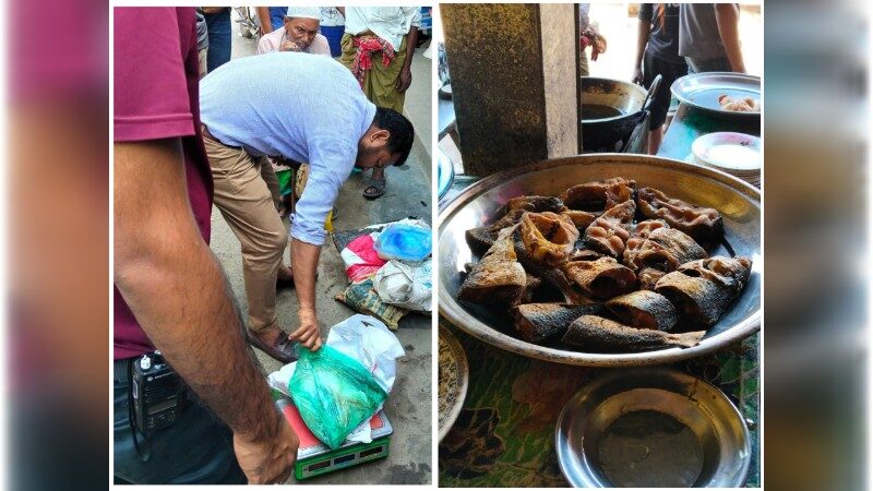 হাইমচরে ১৮ কেজি ইলিশ জব্দ, দুই প্রতিষ্ঠানকে জরিমানা